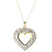 1.97 Ctw Natural Diamond 10KT Gold Heart Pendant on 14KT Serpentine Chain 19.5"