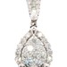 1.10 Ctw Round & Baguette Diamond 14KT Gold Pear Cluster on 14KT Box Chain 18"