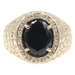 1.30 Ct Oval Black Onyx & Round Diamond 10KT Yellow Gold Nugget Ring 6.9g