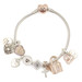 Women's 7.5" Pandora Sterling Silver Charm Bracelet with 9 Charms - 38.75 Grams