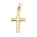 Classic 0.8" / 22.2mm Diamond Cut 14KT Yellow Gold Cross Necklace Pendant - 0.3g