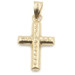 Classic 0.8" / 22.2mm Diamond Cut 14KT Yellow Gold Cross Necklace Pendant - 0.3g