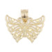 0.7" 14KT Yellow Gold High Shine Diamond Cut Butterfly Necklace Pendant - 1.1g