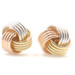 Classic 14KT Yellow White & Rose Gold Tri-Color 8.4mm Knot Stud Earrings - 1.5g