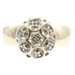 Women's 0.07 Ctw Single Cut Diamond Flower Cluster 10KT Yellow Gold Ring 3.41g