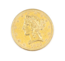 1883 Liberty Head Half Eagle $5 5 Dollar US Coin - Gold Coin - Bullion 