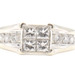 1.80 Ctw Princess & Round Diamond 14KT White Gold Square Cluster Engagement Ring