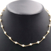Women's Estate 14KT Yellow Gold Bar Link Cultured Pearl Beaded Station Necklace