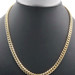 22" Long Yellow Gold Tone Sterling Silver (925) 6.9mm Wide Curb Link Necklace 