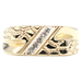 Men's Diagonal 0.05 Ctw Round Single Cut Diamond 10KT Yellow Gold Nugget Ring
