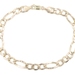 10KT Yellow Gold 6.3mm Wide Classic Hollow Figaro Chain Bracelet 8 3/4" - 3.8g