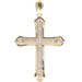 Estate 10KT Yellow Gold 0.32 ctw Round Diamond 1.5" Women's Cross Pendant 3.03g