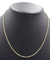 High Shine 14KT Yellow Gold 2mm Wide Classic Rope Chain 20" Necklace - 2.94g GND