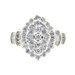 1.10 ctw Round and Baguette Diamond Marquise Double Halo 10KT Gold Cluster Ring