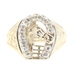 Estate 14KT Yellow Gold 0.28 ctw Round Diamond Horse Head / Horseshoe Ring 9.2g