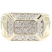 Men's 0.60 Ctw Round Diamond 10KT Yellow Gold Watch Band Cluster Statement Ring