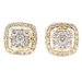 0.65 ctw Round Diamond Double Halo 14KT Yellow Gold Screw Back Stud Earrings 