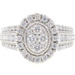 1.25 Ctw Round Diamond Oval Cluster 14KT White Gold Halo Engagement Ring 3.95g