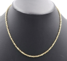 Classic 10KT Yellow Gold 3.2mm High Shine Rope Chain Necklace 18" - 12.92 Grams