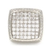 4.80 Ctw Round Diamond Square Cluster 10KT White Gold 22.6mm Signet Ring GDM 16g