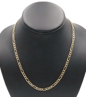 Classic 10KT Yellow Gold 4.3mm Hollow Figaro Chain Necklace 18 3/4" RCI - 4.27g