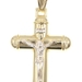 Religious 18KT Two-Tone Gold (750) Inri Crucifix Cross Pendant 2.7" - 10.48g