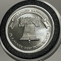 1986 Life Liberty Happiness 1 OZ Silver Round
