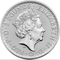 2022 2 Pound Queen Elizabeth II 1 OZ Silver Round