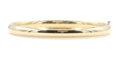 Women's 14KT Yellow Gold Estate High Shine 6.1mm Polished 7.5" Bangle Bracelet 