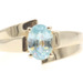 Solitaire 0.85 Ct Oval Cut Blue Topaz 14KT Yellow Gold Bypass Ring by CI 2.83g