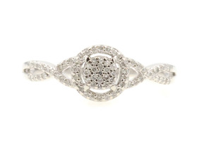 0.35 Ctw Single Cut Diamond 10KT White Gold Round Cluster Halo Engagement Ring