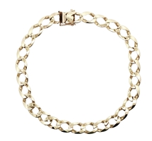 Men's Heavy 14KT Yellow Gold XL 8.9mm Wide Solid Curb Link 10.5" Bracelet 36.4g