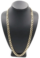 Heavy 14KT Yellow Gold (585) 9.4mm Wide Concave Curb Link Necklace 27" - 58.20g
