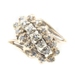 Women's 0.18 Ctw Single Cut Diamond 10KT Gold Waterfall Bypass Cluster Ring 4g