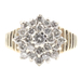 0.85 ctw Round Diamond Two Tone 14KT Yellow Gold Women's Estate Cluster Ring 