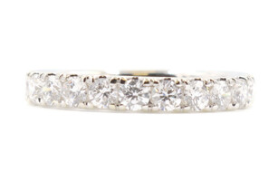 1.10 ctw Round Cut Lab Grown Diamond 14KT White Gold 3.2mm Wide Band Ring Size 7