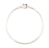 Pandora Forever & Ever 8" Sterling Silver Entwined Infinite Hearts Clasp Bangle