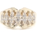 Women's 0.30 Ctw Round Diamond 10KT Yellow Gold 2-Row Estate Ring AA - 3.47g