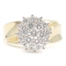 Women's 1.28 Ctw Round Diamond Cluster 14KT Yellow Gold Estate Ring T&C - 7.10g