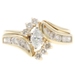 Estate 0.84 Ctw Marquise & Round Diamond 14KT Yellow Gold Soldered Wedding Set