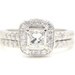 1.95 Ctw Princess & Round Diamond 14KT Gold Hidden Halo Soldered Wedding Set
