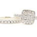 1.50 ctw Princess and Round Cut Diamond Halo 14KT White Gold Wedding Ring Set