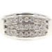 Men's 0.40 Ctw Round Diamond 3-Row Cluster 10KT White Gold Statement Ring 5.66g