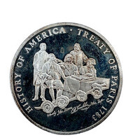 American Mint “History Of America” 20 Gram .999 Silver Coin Treaty Of Paris 1783