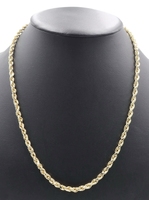 Classic High Shine 10KT Yellow Gold 4.9mm Hollow Rope Chain Necklace 22.5" 8.8g