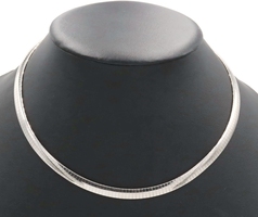 Reversible 14KT Yellow & White Gold 6.1mm Classic Omega Chain Necklace 19" - 33g