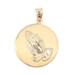 14KT Yellow Gold Praying Hands Reversible with Serenity Prayer Pendant - 2.36g