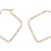 1.18" / 30mm Geometric Style Diamond Cut High Shine Square Hoop Earrings 1.5g