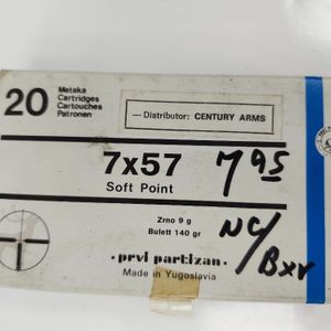 Prvi Partizan Yugoslavia  7x57 sp 140g