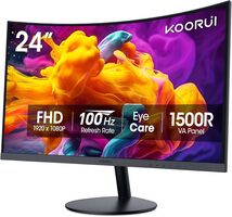 KOORUI 24 inch Curved Monitor, Full HD 1080P Curved Computer Monitor
